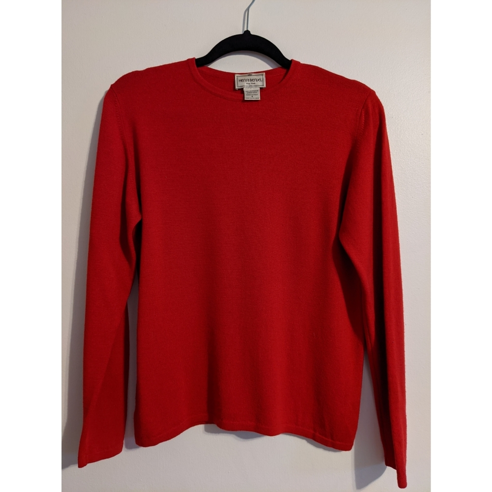 Henri Bendel Extra Fine Merino Crew Neck Sweater